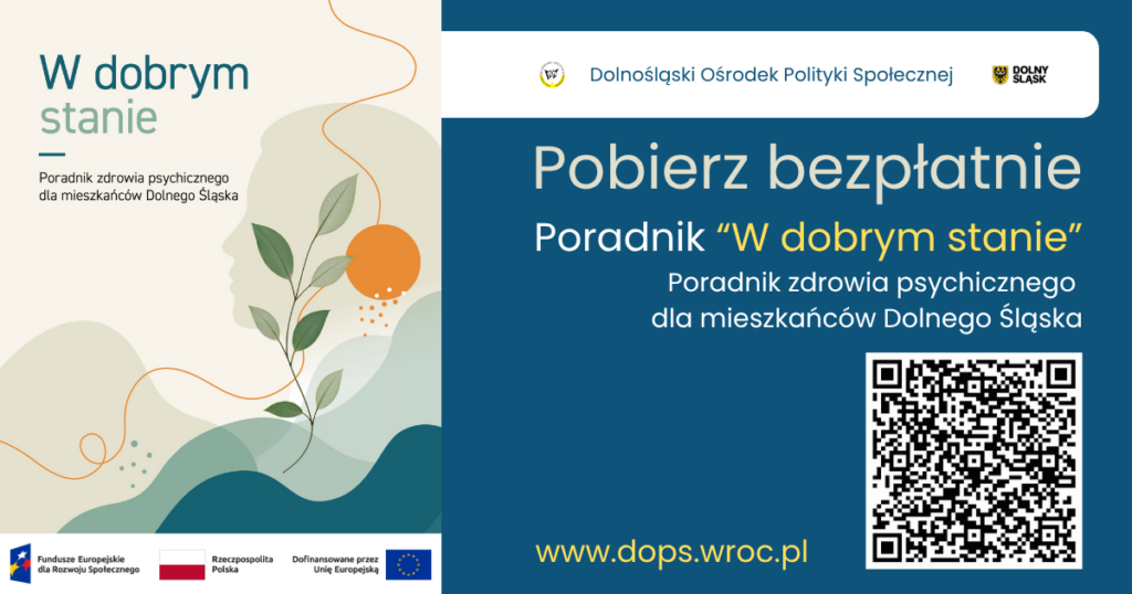 na zdjęciu banner Poradnika "W dobrym stanie" oraz kod QR do pobrania